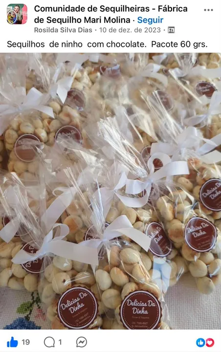 Post da Rosilda: sequilhos de ninho com chocolate embalados com carinho